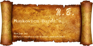 Muskovics Buzás névjegykártya